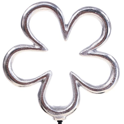 Artikel Metal blomsterdekoration sølv sort borddekoration fjeder H36cm
