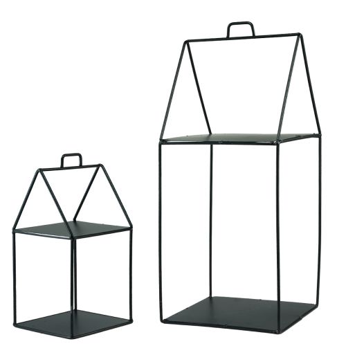 Floristik24 Metal dekorative huse sort vintage H28/50cm sæt af 2