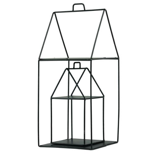 Floristik24 Metal dekorative huse sort vintage H28/50cm sæt af 2