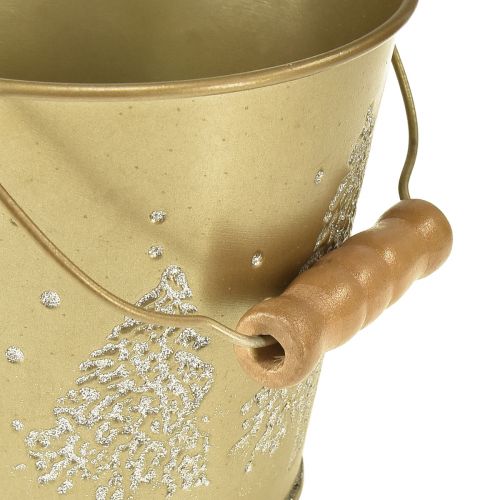 Artikel Metalspand juletræsplanter guld Ø12cm H11,5cm
