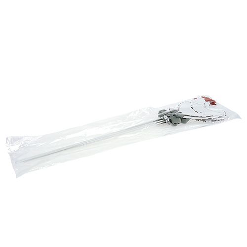 Floristik24 Metal kylling på en pind hvid 16cm 6stk