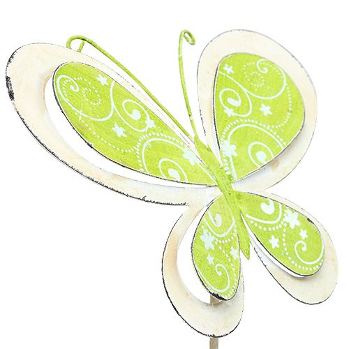 Artikel Metalstik butterfly grøn, pink 52cm 2stk