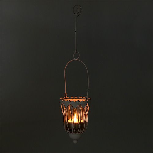 Floristik24 Metal lanterne Ø7,5cm H12cm hvid