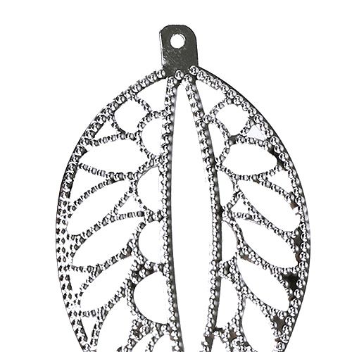 Floristik24 Metalplade til hængende sølv 4cm x 7cm 24stk