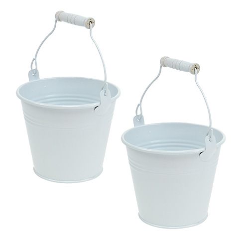 Metalspand hvid Ø10cm H8cm 10p | Floristik24.dk