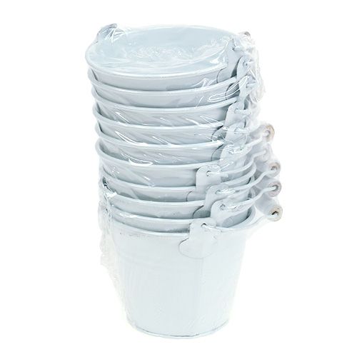 Metalspand hvid Ø10cm H8cm 10p | Floristik24.dk