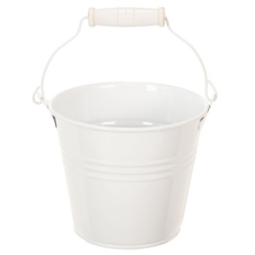 Floristik24 Metalspande, hvide, Ø12 cm, H10 cm, 8 stk.