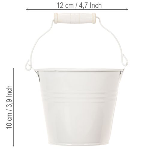 Artikel Metalspande, hvide, Ø12 cm, H10 cm, 8 stk.