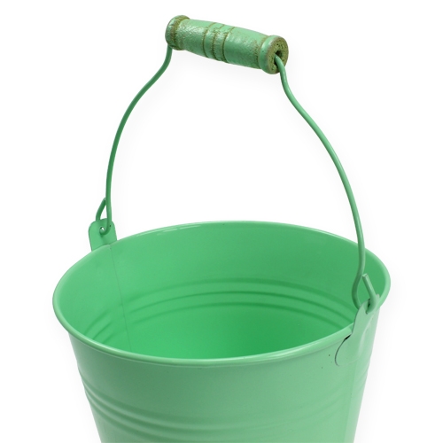 Floristik24 Dekorativ spand grøn sort Ø12cm H10cm 8stk.