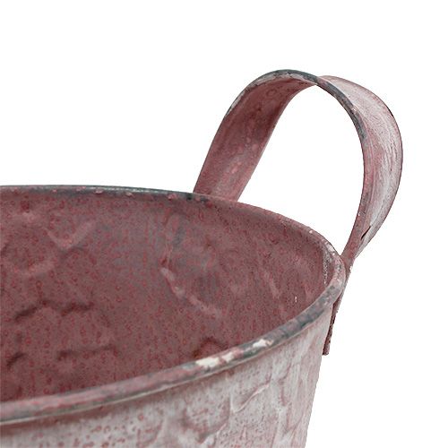 Floristik24 Metalskovl med lyserøde blomster Ø15,5cm H15cm