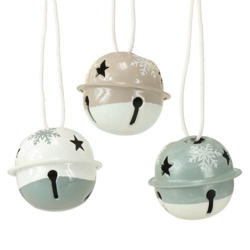 Floristik24 Metalklokker Juleklokker Mintbeige Ø3cm 16 stk