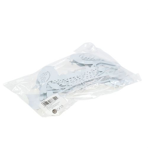 Floristik24 Metal ophæng fugl rede med hjerter hvid 18cm 3stk