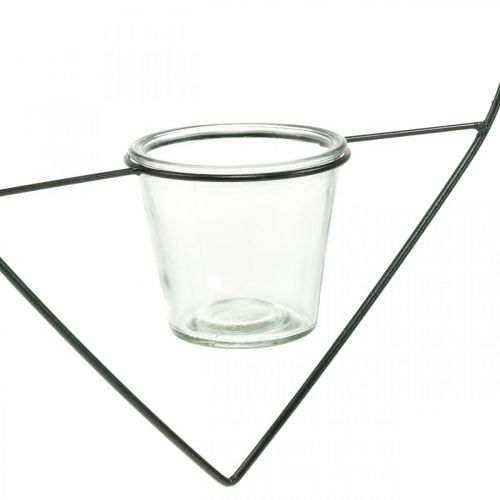 Artikel Lanterne hjertemetal 28cm fyrfadsstage til ophæng af glas 9cm