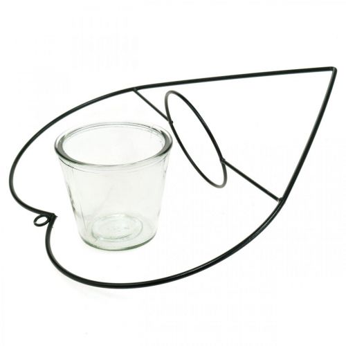 Artikel Lanterne hjertemetal 28cm fyrfadsstage til ophæng af glas 9cm