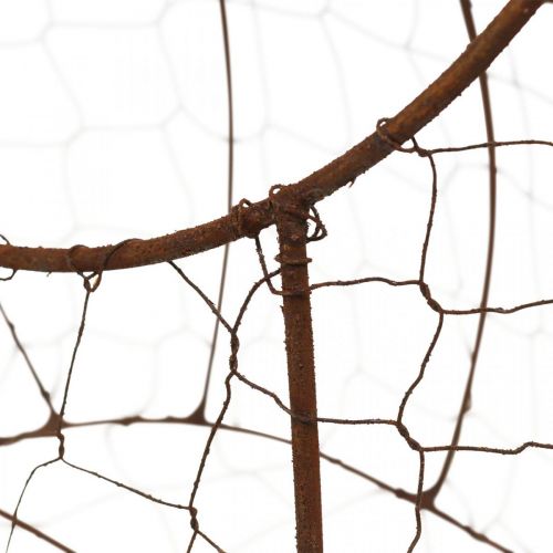 Artikel Trådkurv, plantekasse i metal, forårsdekoration, påskekurv brun, patina H34cm L30cm