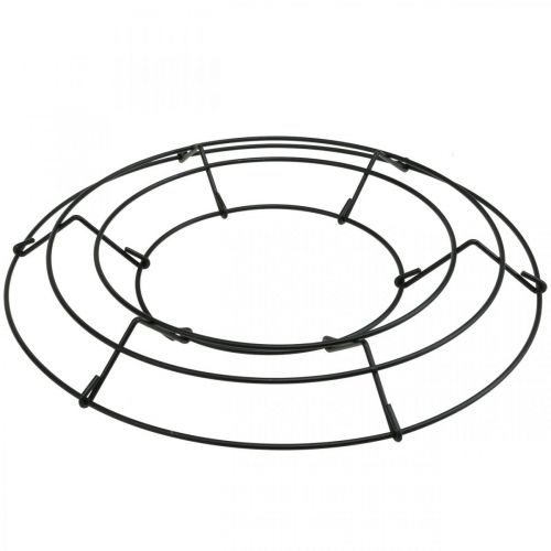 Artikel Metalkrans sort borddekoration trådkrans Ø30cm H3,5cm