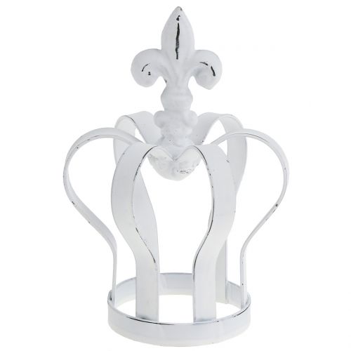 Floristik24 Metal krone hvid Ø9,5cm H13cm