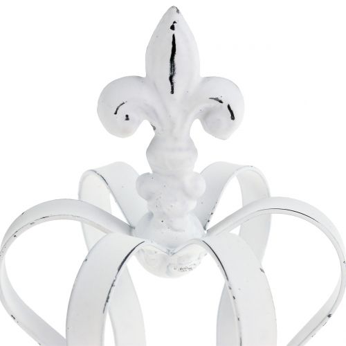 Floristik24 Metal krone hvid Ø9,5cm H13cm