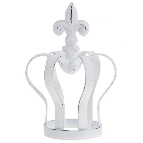 Floristik24 Metal krone hvid Ø9,5cm H13cm