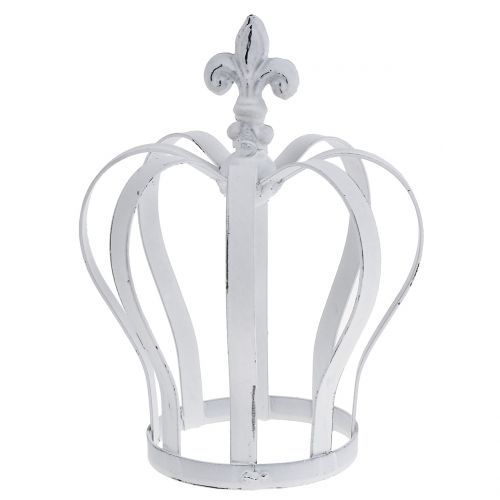 Floristik24 Metal krone hvid Ø13cm H17,5cm