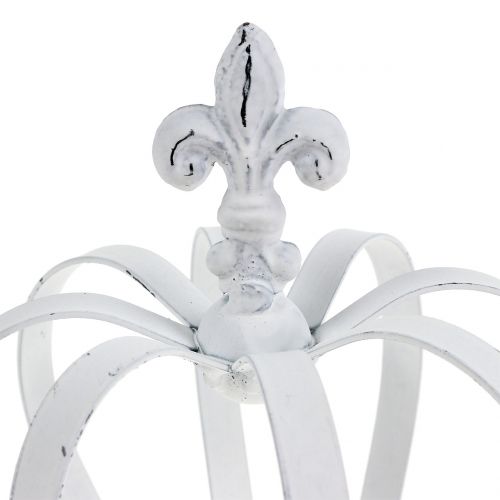 Floristik24 Metal krone hvid Ø13cm H17,5cm
