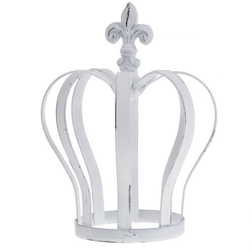 Floristik24 Metal krone hvid Ø13cm H17,5cm