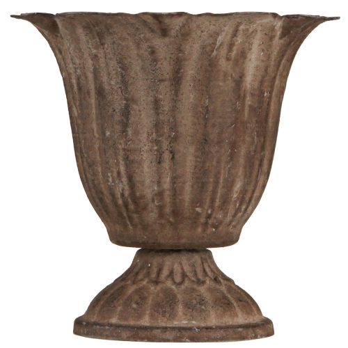 Artikel Metalkop Antik Look Plantekasse Grå Brun Ø10cm H9,5cm