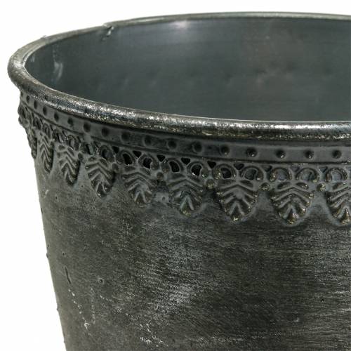 Floristik24 Metalkop sølv antik H26cm Ø17cm