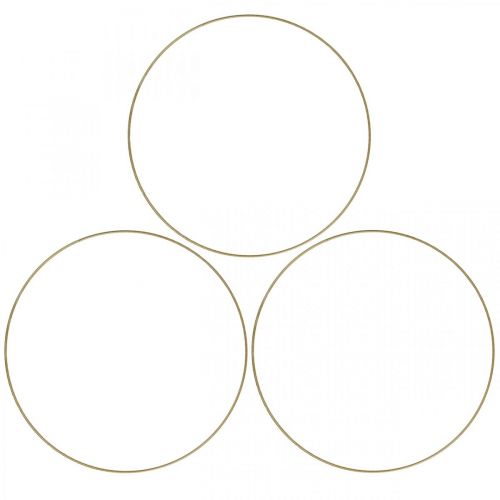Floristik24 Metalring Dekorativ Ring Scandi Ring Dekorativ Løkke Guld Ø20,5cm 6 stk