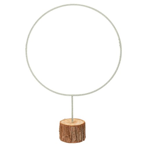 Dekorativ rund ring på træbase, metal, til tørrede blomster, 52 cm købe | Floristik24.dk