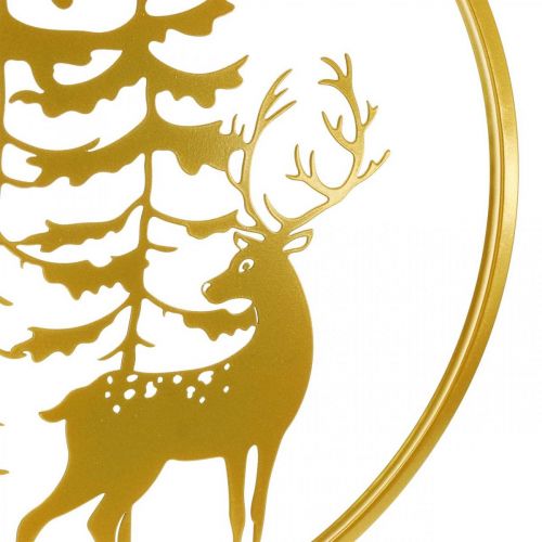 Artikel Dekorativ ring guld til at hænge op hjorte metal dekoration jul Ø38cm