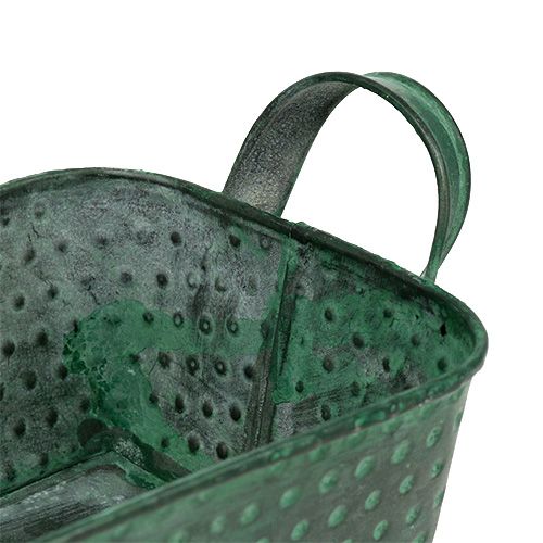 Floristik24 Metalskål firkantet grøn 30 cm x 11 cm H6cm