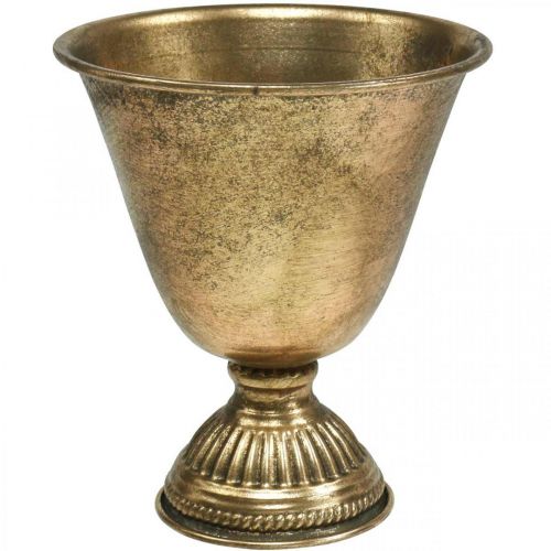Artikel Metal skål bæger metal dekoration gyldent antik look H16cm