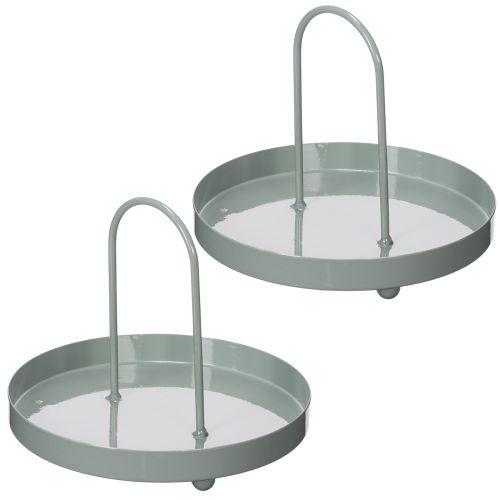 Artikel Dekorativ bakke til brug i køkkenet og til at dekorere spisebordet, højt håndtag, 18 cm