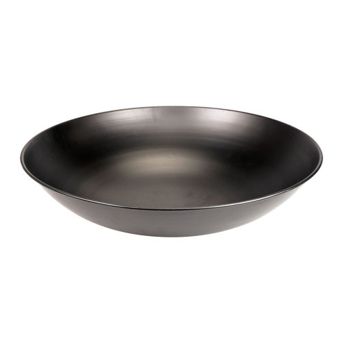 Dekorativ metalskål sort rund metalskål med bund Ø40cm