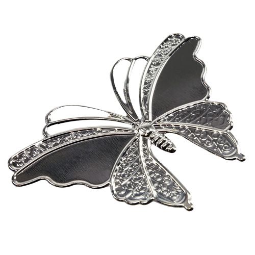 Floristik24 Metal sommerfugle sølv 6,5 cm 25stk