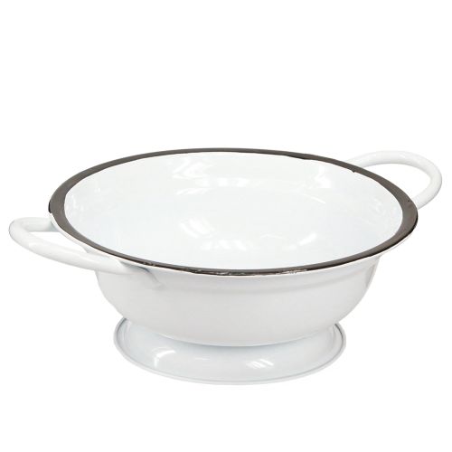 Artikel Metal Skål Dekoration Hvid Sort Ø16,5cm H6,5cm 4stk