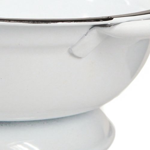 Artikel Metal Skål Dekoration Hvid Sort Ø16,5cm H6,5cm 4stk