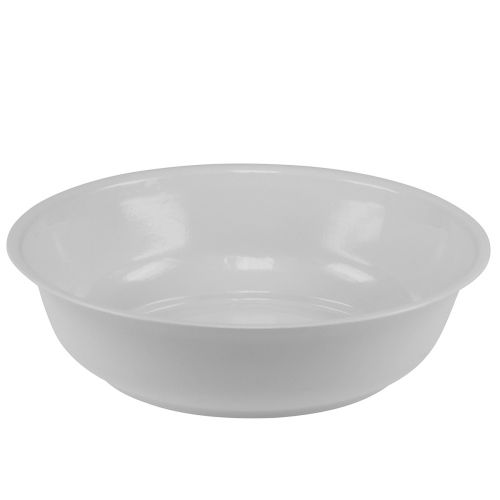 Floristik24 Metal skål skål hvid skål emalje look Ø25cm H7cm