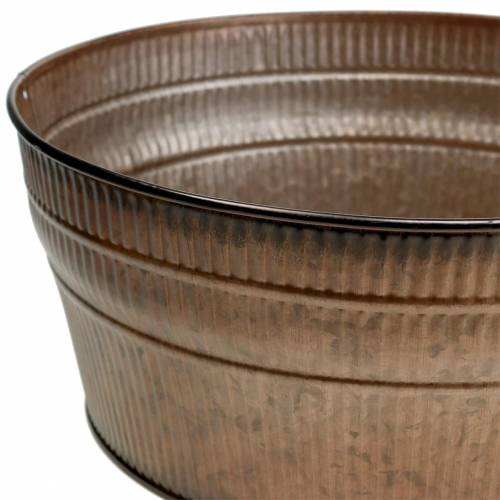 Floristik24 Planteskål orange / brun / grøn zink Ø27cm H12cm sæt med 3