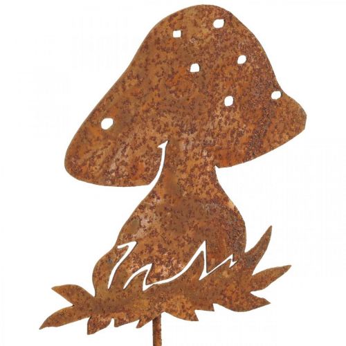 Floristik24 Metalstik fluesvamp efterårsdekoration svampe dekoration patina 42cm