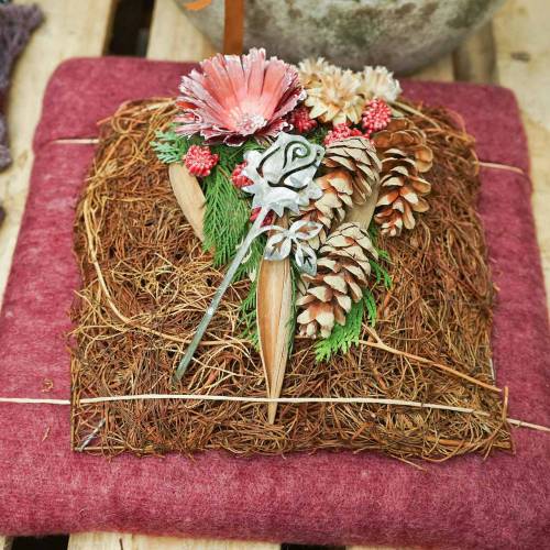Floristik24 Metalstik rose sølvgrå, hvidvasket metal 20cm × 8cm 12 stk
