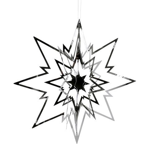 Floristik24 Stor metalstjerne til hængende sølv 24cm