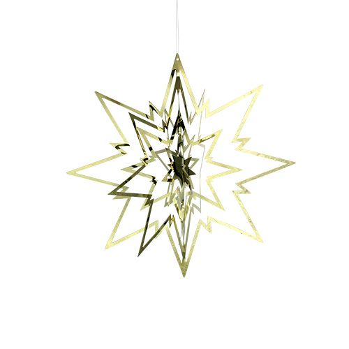 Floristik24 Metalstjerne til hængning af 3D guld 16cm