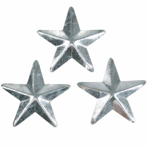 Floristik24 Stjerne metal sølv 4cm 48 stk