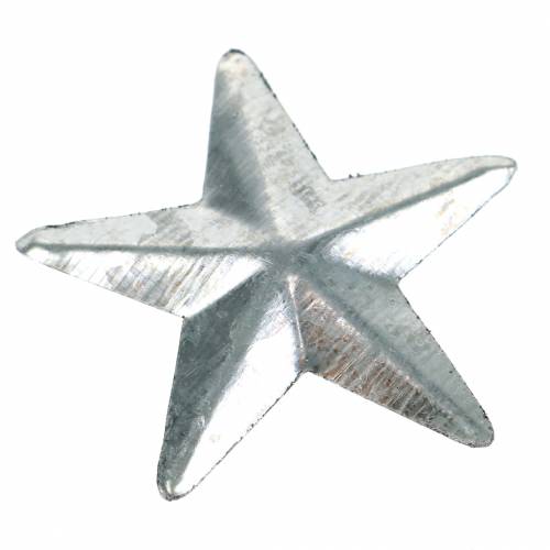 Floristik24 Stjerne metal sølv 4cm 48 stk
