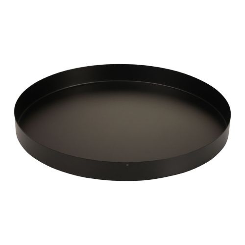 Metalbakke dekorativ bakke sort rund lysbakke Ø25cm