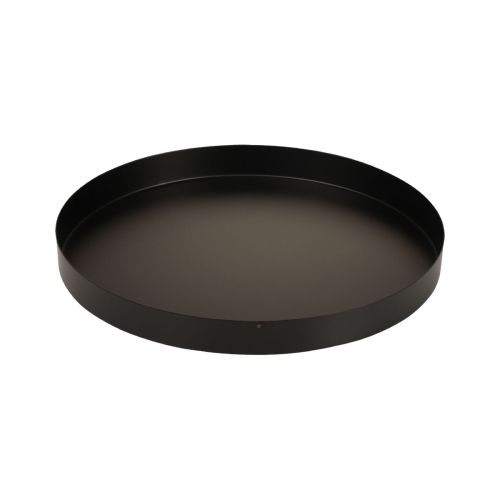 Floristik24 Metalbakke rund lysbakke sort Ø20cm H2,5cm 2stk