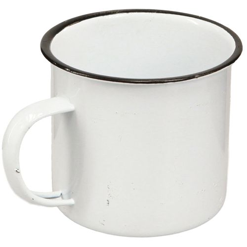 Artikel Metalkop Plantekop Metal Hvid Sort Ø9cm 4stk