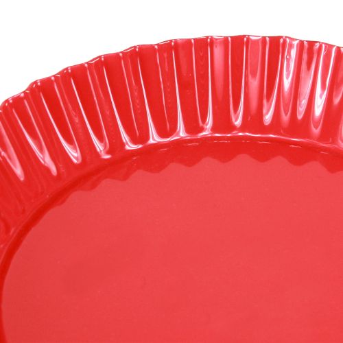 Artikel Metalplade rød lille dekorativ tallerken med basismetal Ø14cm 2 stk.